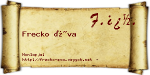 Frecko Éva névjegykártya